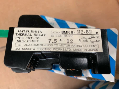 3 x Matsushita Electric FKT-10 BMK-22-82 Thermal Overload Relay