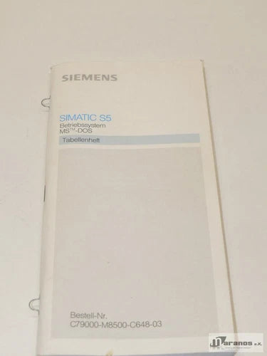 Siemens Simatic S5 Tabellenheft C79000-M8500-C648-03