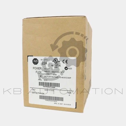 22A-D1P4N104 PowerFlex4 AC Drive, 380-480V, 1,4A, 0,37kW, Rahmen A