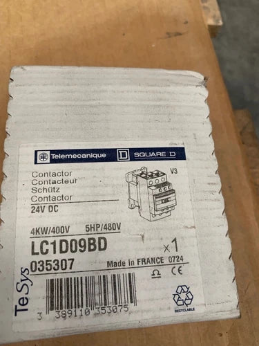 1 x Contacteur LC1D09 - LC1D09BD 24V DC 4kW SCHNEIDER 035307 Contactor