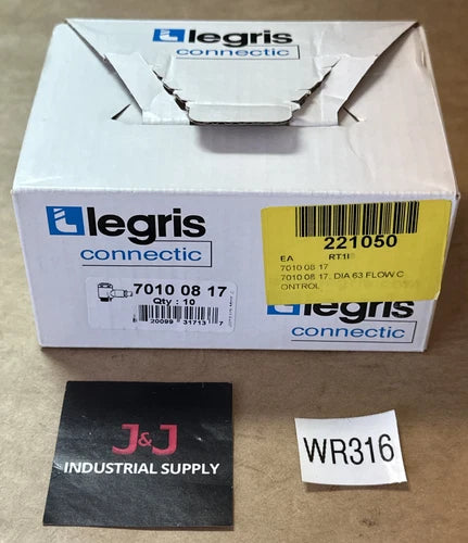 (10) NEW- Legris 7010 08 17 Flow Control Regulator 8mm Tube, 3/8¡± BSPP Thread