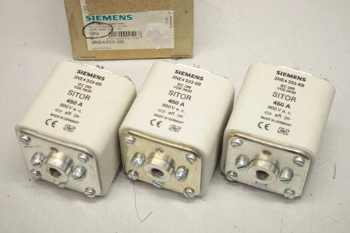 3x Siemens Sitor 450A fuse block 3NE4333-6B original packaging