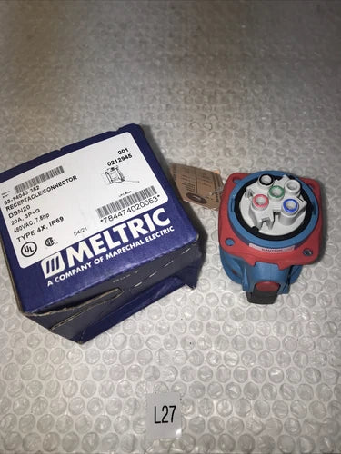 * NEW MELTRIC DSN20 RECEPTACLE/CONNECTOR 63-14043-352 20A 3P+G 480 VAC, 7 ,5hp#