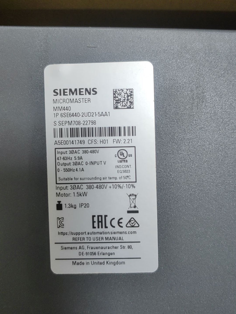 1PC Siemens 6SE6440-2UD21-5AA1 new