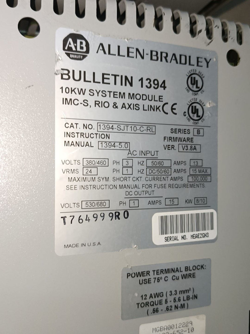 1PC USED Allen-Bradley 1394SJT10CRL