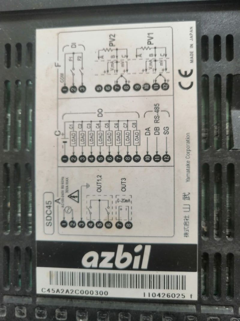 1PC AZBIL C45A2A2C000300used