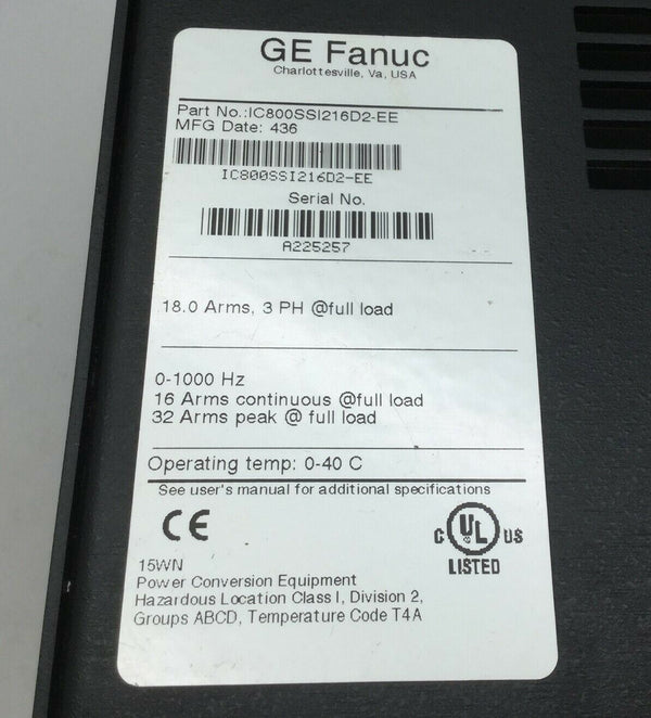 GE IC800SSI216D2-EE used