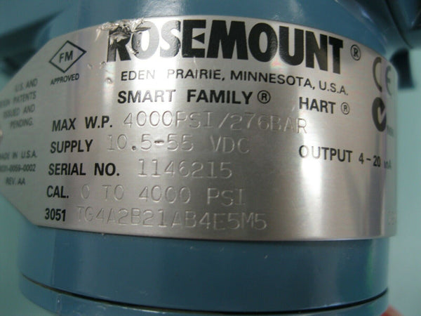 rosemount 3051 TG 4A 2B21AB4E5M5  USED